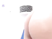 Cutie caresses her cunt lips