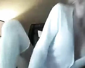 Amateur babe riding on a bed