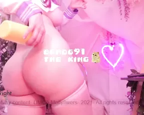 Mollyflwers - Sucking and Fucking Her Dildo