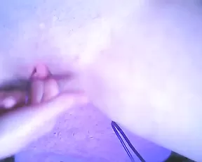 Stroking his long boner fast