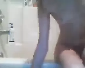 Chubby blonde sucking on a massive black cock