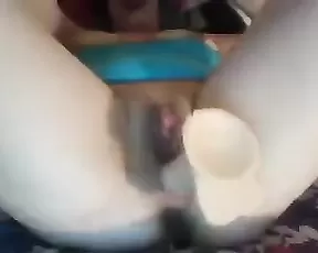 Cutie is sucking cock on the bed