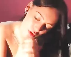 Blonde is getting cum on her eyes