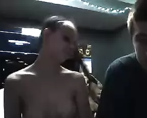 After she comes back from work brunette is fucked