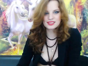 Blonde babe spreads her legs and masturbates