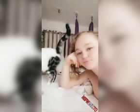 Sarah Calanthe morning tease on bed snapchat premium porn live sex
