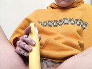 Sunny Hues vibrator masturbation in yellow crop top porn live sex