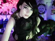 Stunning nerdy brunette bangs herself with a big dildo