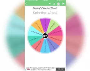 sweetdesireefree spin the wheel 1 spin 5 3 spins 10 i ll scr Adult Webcams chat for free porn live sex
