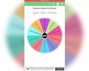 sweetdesireefree spin the wheel 1 spin 5 3 spins 10 i ll scr Adult Webcams chat for free porn live sex