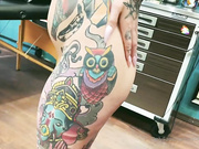 redheadedsluttt A sexy tattoo show at the tat shop Get up close a Adult Webcams chat for free porn