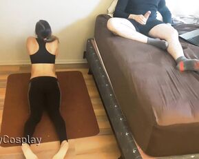 MessyCosplay yoga girl takes break from working out Adult Webcams premium porn live sex