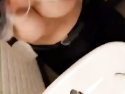 Cup Baby public toilet boobs drop quick snapchat free