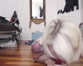 EliseTails blonde deepthroat blowjob dildo webcam show