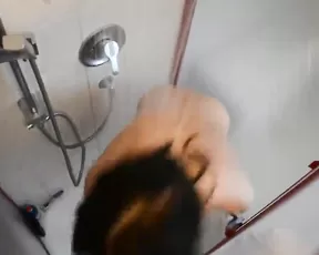 Young-Devotion busty milf brunette sex on shower webcam show