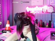 Youlalia took out a huge vacuum dildo from their vaginas