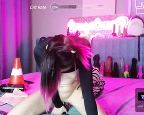 Youlalia took out a huge vacuum dildo from their vaginas