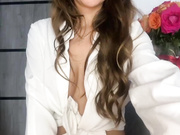 -Ange1ok- young brunette takes off her panties and shows her ass doggy style