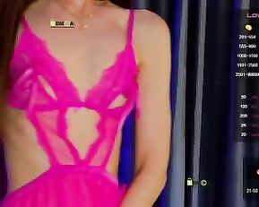 -SexyBounty- sexy teen dances erotically in pink lingerie with ohmibod