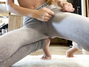 -Shining- slender girl takes off her panties and flashes her sweet pussy