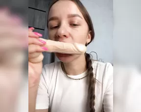 -Ange1ok- Russian young girl sucks a rubber dick