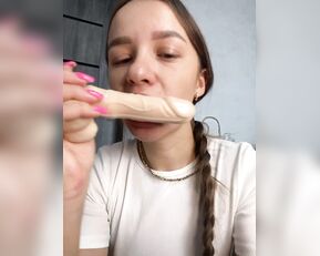 -Ange1ok- Russian young girl sucks a rubber dick