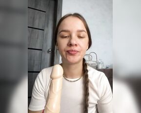 -Ange1ok- Russian young girl sucks a rubber dick