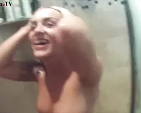 Beauty laying on the sofa fucked and covered with jizz