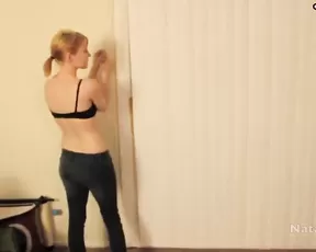 Cutie licks her large tits