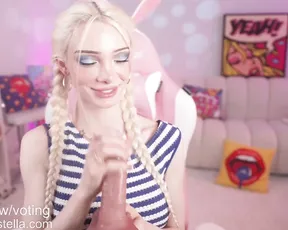 Bunnydollstella's private cam show - Sexy Cam Girl Bunny Eats, Teases & Interacts with Herself!