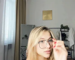 glossybabe_ — Young Blonde Eighteen Teases On Camera