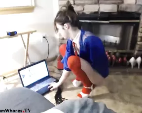 Melody shows off her sexy stockings