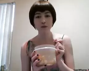 Gorgeous woman is sucking a dick