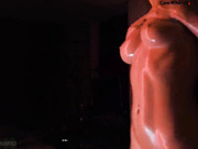 Busty babe rides the dildo