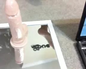 Babe is sitting on a dildo