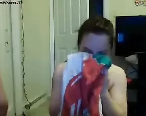 Sweet blonde is displaying herself