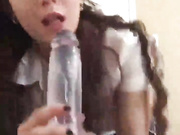 Beautiful teen girl and her man make sweet love on camera