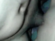 Sweet teen is using a large dildo