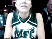 Enticing tanned teen chick gets licked and fingered on bed