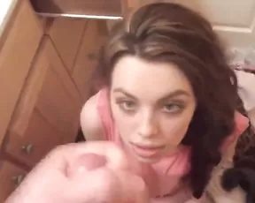 MILF skank slobbers on that big dick