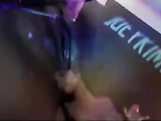 Dark babe is jacking off