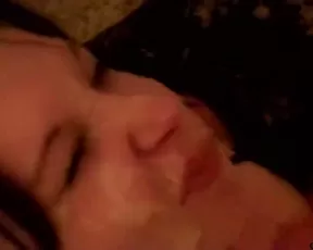 Teen gets cum over her tits