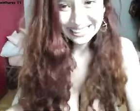Redhead milf tease very big nude boobs webcam show