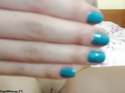 Nude milf with natural tits finger clit in bed webcam show