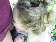 Blonde teen public blowjob and POV sex webcam show