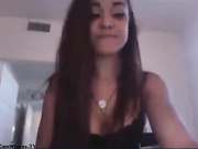 Beauty teen latina hot fingering pussy in bed webcam show