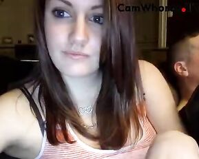 Brunette231 beauty teen make her bf blowjob webcam show