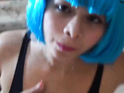 Dirty milf with fun hair blowjob and pov sex webcam show