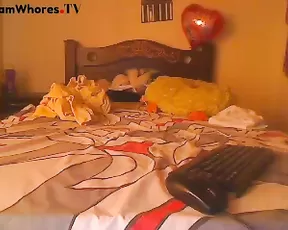 Toilet_hot sweet and tasty blonde in bed teasing webcam show