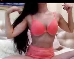 angelmilana beauty brunette teasing her boobs webcam show